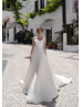 Scoop Neck Ivory Satin Simple Chic Wedding Dress Scoop Neck Ivory Satin Simple Chic Wedding Dress